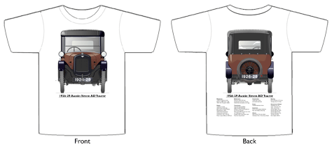 Austin Seven AD Tourer 1926-28 T-shirt Front & Back